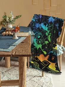 SRH 1pc Customized Flannel Wall Tapestry - Big Truck Theme Background With Colorful Gradient, Stylish Room Decor, Customizable Name/Text, Soft And Comfortable Material, Suitable For Bedroom, Living Room, Office, Camping, Outdoor As Blanket, Personalized Gift For Family, Friends, Father's Day, Easter, Birthday, All Seasons