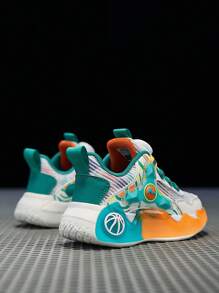 Kids' Fashionable Summer Breathable Sports Shoes, Contrast Color Design With Luminous, Adjustable Rotating Strap, Anti-Slip & Shock-Absorbing, Suitable For Daily Wear - Multicolor - View 4