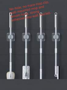 Gancho para trapeador sin rastro ni clavos, puede soportar fácilmente 10 kg, despídase del desorden de los trapeadores, mantenga su hogar limpio y ordenado. Gancho para trapeador de súper succión, firme y que no se cae, fácil de colgar en la pared, mantiene los suministros de limpieza del baño y la cocina en orden. Escoba telescópica multifuncional, adecuada para todo tipo de trapeadores y escobas, se puede instalar incluso en espacios estrechos, pequeño espacio, gran uso. Decoración del hogar y el baño