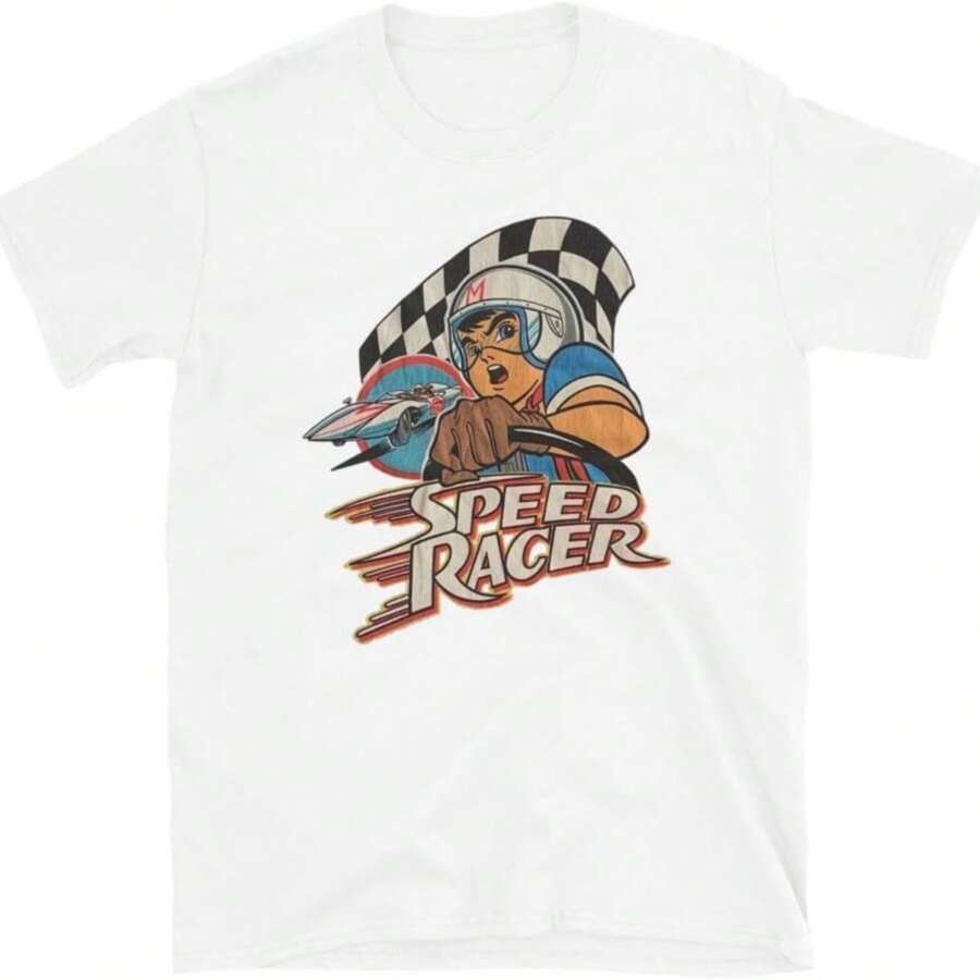 Vintage 1992 Speed Racer T-Shirt, Racer X, Retro Anime - White - View 1