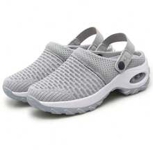 Mesh Orthopedic Clogs Arch Support Casual Summer Beach Sandals Breathable Outdoor Slippers For Women - 灰色 - 查看 1