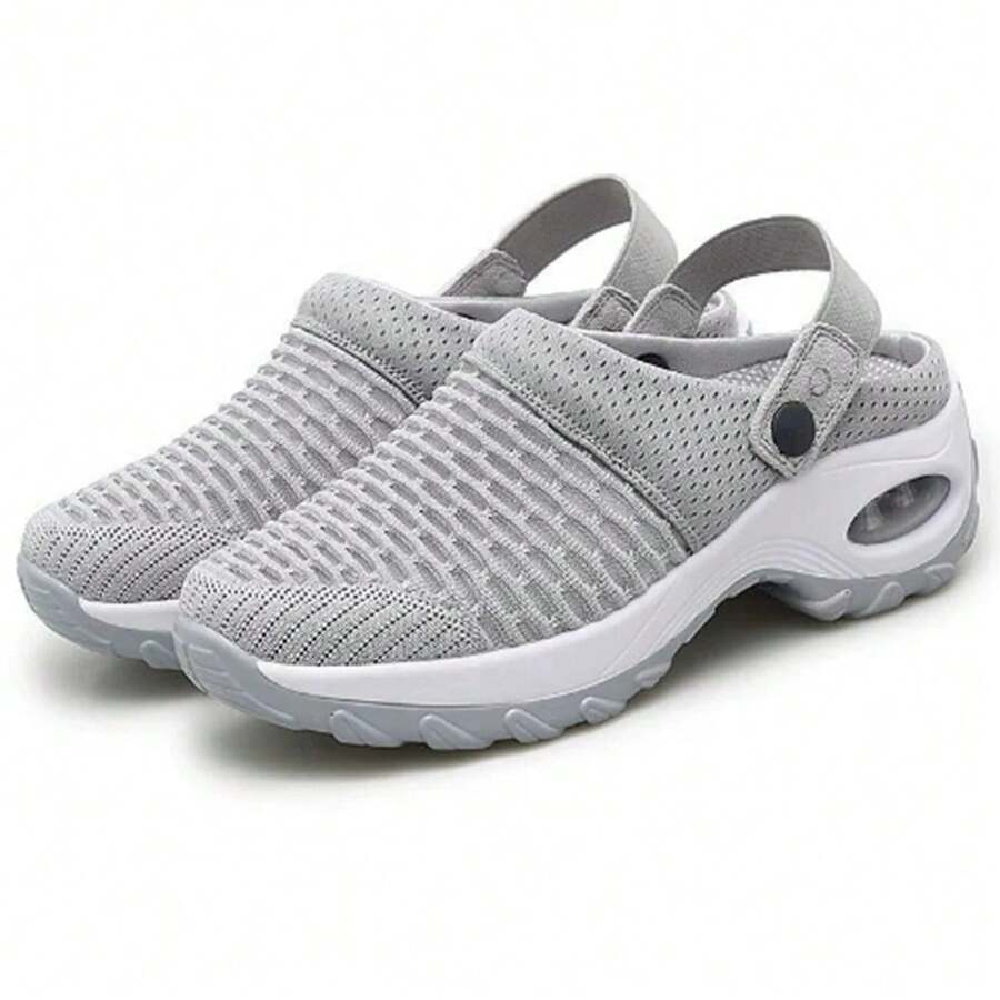 Mesh Orthopedic Clogs Arch Support Casual Summer Beach Sandals Breathable Outdoor Slippers For Women - 灰色 - 查看 1