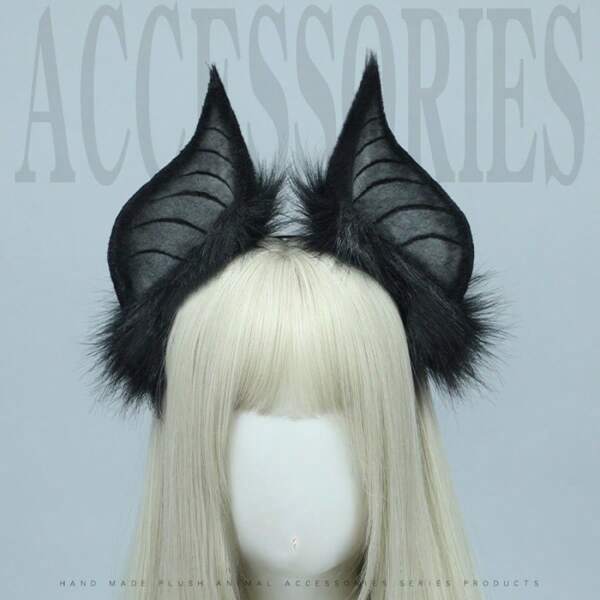 Cosplay Prop Performance Accessory Bat Ear Headband, Realistic Halloween Party Masquerade Hair Hoop Headpiece