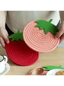 1 pièce de dessous de plat antichaud série de fruits mignons fraise et citrouille, dessous de verre antidérapants et dessous de plat