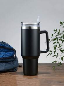 1 set 1 bouteille de 1200 ml/40 oz en acier inoxydable isotherme avec cordon et paille, bouteille à vide moderniste pour accessoires de cuisine, tasse à café, bouteille d'eau pour les voyages et la rentrée scolaire