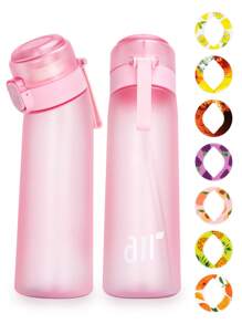 1 pièce Bouteille d'eau aromatisée, ensemble de démarrage de bouteille, bouteille de boisson avec un gobelet aromatisé aléatoire, convient pour les gymnases, les écoles, bouteille d'eau aromatisée