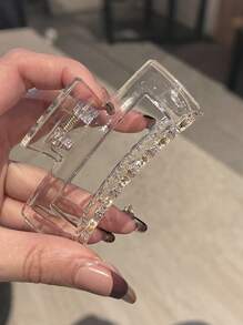 3pcs Women Clear Minimalist Casual Rectangle Hair Claw, For Decoration Claw Clips Hair Clips Hair Jaw Clip Hair Clamps Hair Clutch Hair Catcher Clip, School Stuff, College Fall Winter Hair Accessories For Women For Vacation Outfits Woman