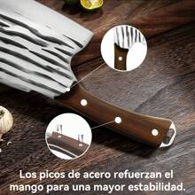 Cuchillo De Corte Pesado De Hueso Cuchillo De Carnicero - Blanco y Negro - Ver 4