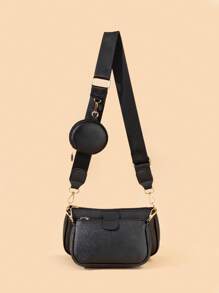 1 套女孩 3 件斜挎包、单肩包、零钱包、鳄鱼纹斜挎包、提花单肩包，适合日常使用、派对、理想礼物 - 三件套 - 查看 17