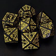 7pcs 18mm Vintage Acrylic Multi-Faceted Dice, Party Supplies & Gifts For Gamers