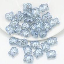 30 piezas/Paquete Cuentas con cabeza de conejo de vidrio enchapado de 10*12mm con agujero, material de manualidades para pendientes/collares/encantos/llaveros/cadenas de teléfono
