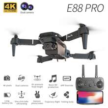 Drone E88 Foldable Remote Control Four-AxisDrone With Camera, WiFi FPv Real-Time Video, Height Hold, 3D Flip, Application Control, Multi-Battery Accessories Random Distribution, Christmas / Thanksgiving Gift - Black - View 9