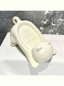 1 Pack Cartoon Cat Plastic Soap Box Creative Cute Bathroom Soap Box Stand Bathroom Drain Soap Box Holder
