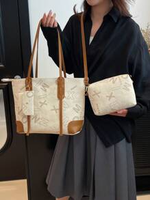 多件套手提包套装 - 时尚百搭女士单肩包和斜挎包组合