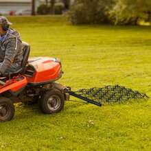 Drag Harrow, 4''x5.6''/4'' X 5''/4''x4'' Heavy-Duty Chain Harrow, Q235 Steel ATV UTV Tractor Attachments Field Drag Mat For Sod Prepping, Seeding Lawns, Landscape Leveling, Harrow Rake For Gravel Driveway Yard - 4x4ft Steel wire - 查看 1