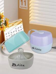 1/2Pcs Baby Custom Name Pacifier Storage Box, Customized Personalized Pacifier Organizer, Customizable Pacifier Storage Box Baby Gift, PP Plastic Pacifier Box