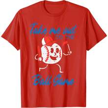 Womens Shirts Take Me Out To The Ball Game Baseball Women T-Shirt Womens Tops Oversized Graphic Tshirts For Women,Round Neck Printed T-Shirt Graphic Tees Women Tops