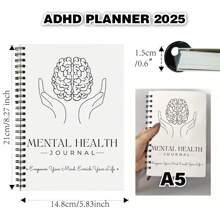1Pc Mental Health Planner, Anxiety Journal, Mental Health Journal, Wellness Journal, Mood Tracker, Relax Journal, Mental Health Worksheets, Self Care Planner For Women Men