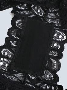 Lace Briefs Sexy Women Seamless Low Waist Panties Wave Edge Transparent Hollow Thongs Underwear Set Comfy Lingerie Panty Intimates Invisible Breathable Underpants Soft Fabric Safety Shorts Floral Ladies Thong Stretchy Invisible Triangle Brief Minimalist & Fashionable For Daily Wear - Multicolor - View 9