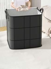 1 pieza Bolsa de almacenamiento de edredón negro, bolsa de organización de ropa y edredón, esenciales de embalaje para mudanza de gran capacidad, bolsa organizadora portátil, bolsa de almacenamiento manual, bolsa de almacenamiento de armario multifuncional, a prueba de polvo y humedad