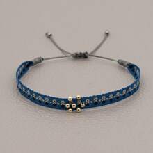 手工编织多层手链，哥伦比亚编织带，波西米亚金色串珠手链（女士款） - 彩色 - 查看 7