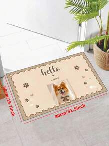 1pc Personalized Doormat With Anti-Slip Silica Gel Bottom, Customized Carpet Mat With Your Photo & Text-Soft, , Washable Customized Entryway Themed Mat-Custom Personalized Gift- Housewarming, Birthday Gift