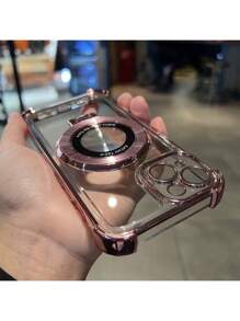 防摔防摔奢华电镀透明手机壳，带指环磁吸支架，兼容 17/6/7/8/X/XS/XR/11/12/13/14/15/16e、Galaxy S22/23/24、A04/05/06/A07/A17/A14/A15/A16/A24/A25/A34、Redmi Note 7/8/9/10/11/12/13/14、Redmi 9/10/12/13C/14C/A5、OPPO、MOTO、荣耀 X、HW、Realme C53 C55 - 粉色 - 查看 7