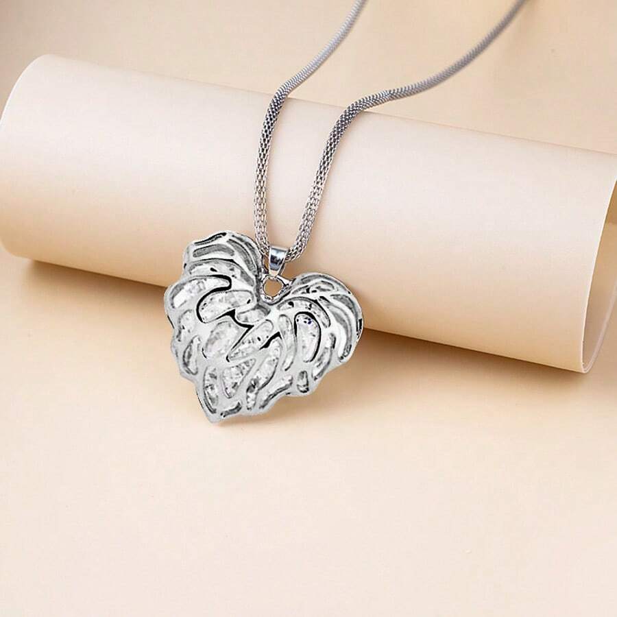 1pc Fashionable Elegant Minimalist Heart Pendant Necklace, Gift For Women