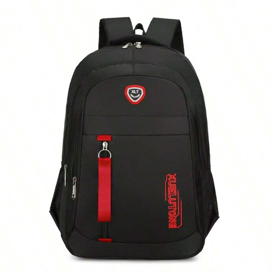 Mochila de hombre resistente con diferentes colores,con 3 compartimentos,cierres dobles,cinta acolchonadas y cinta ajustable - Rojo - Ver 1