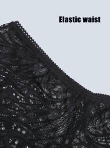 Lace Briefs Sexy Women Seamless Low Waist Panties Wave Edge Transparent Hollow Thongs Underwear Set Comfy Lingerie Panty Intimates Invisible Breathable Underpants Soft Fabric Safety Shorts Floral Ladies Thong Stretchy Invisible Triangle Brief Minimalist & Fashionable For Daily Wear - Multicolor - View 6