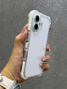 混合型边框装甲透明手机壳,兼容 17 Pro Max、17 Pro、17 Air、14、15、16、17 Pro Max、11、12、13、14、16E,防震后盖 - 白色 - 查看 3