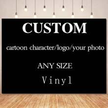 Customizable Vinyl Backdrop With Cartoon Anime Logo Portrait Photo, Adjustable Decorative Photo Backdrop For Family Party - Multicolor - View 3