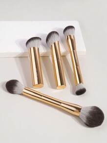 MAANGE 4pcs High-Ended Makeup Brushes Set 2pcs Dual-Ended Powder Blush Makeup Brush Soft Dense Fiber Comfortable Handle 2pcs Angle Top Foundation Makeup Brush For Liquid Cream Cosmetics Blending Contouring Brushes Basic Beauty Tool Kit Easy To Carry For Travel, Gift