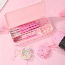 EDCUEBE7 Kit de fil à crocheter, set de crochet pour débutants, comprend des crochets et des fils à crocheter, set de crochet portable et ergonomique, pack de démarrage idéal pour les enfants et les adultes (couleur aléatoire) - Multicolore - Voir 3