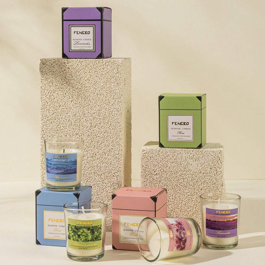 1 件 50 克玫瑰香味大豆蜡烛，家居装饰，送给朋友和家人的礼物，香味芳香疗法蜡烛