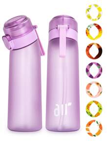 1 pièce Bouteille d'eau aromatisée, ensemble de démarrage de bouteille, bouteille de boisson avec un gobelet aromatisé aléatoire, convient pour les gymnases, les écoles, bouteille d'eau aromatisée