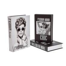 Kit 3 Fake Books Desk Book Organizer Box Decorative Object Holder - 時尚 - 查看 1