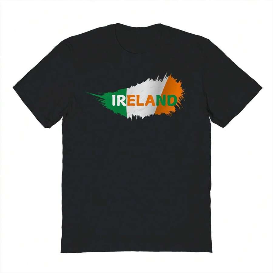 Ireland St Patricks Day Bld Graphic Cotton Unisex T-Shirt - 黑色 - 查看 1