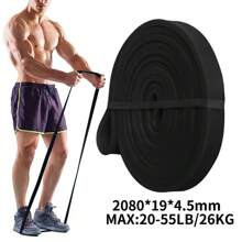 重型阻力带、运动弹力带、运动举重、拉力带、辅助带、锻炼、普拉提健身器材、健身配件 - 黑色 - 查看 3