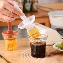 1 件装耐热硅胶涂油刷（带瓶）、三合一烹饪、烘焙、户外烧烤油刷（带瓶）、厨房必需品 - 彩色 - 查看 10