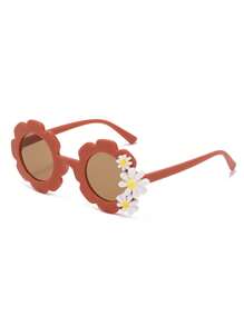 1 Pair Of Cute Children's Flower Shaped Glasses, Suitable For Boys And Girls Traveling, Photo Props, Daily Wear, Birthdays, And Gift Rewards