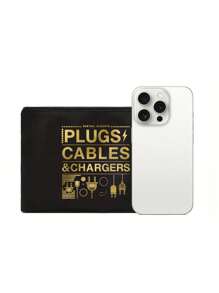 Golden Travel Charger Data Cable Pattern Theme Printed Zipper Makeup Bag,Large Capacity Makeup Bag, Cosmetic Bags,Cosmetic Bag With Data Cable Pattern, Red Air Cushion Storage Portable Storage Bag, Makeup Bag, Skincare Bag, Travel Essentials, Dormitory Supplies, Wedding Bride Gifts, Mother Gifts, Birthday Gifts, Gifts For Friends And Teachers, Bathroom Storage Make Up Bag - Multicolor - View 9