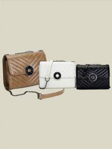 1 件时尚单肩简约现代风格百搭休闲 2025 新款办公室通勤斜挎包，精致，温柔，高美感，适合外出、派对、礼物、购物、成熟 - 彩色 - 查看 2