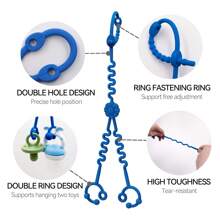 1pc Silicone Baby Stroller Tether, Adjustable Double-Ended Stroller Strap With Sunflower Design, Suitable For Attaching Bottles, Cups, Pacifiers To Stroller, Highchair, Car Seat, Helpful For Baby Moms - Multicolor - View 7