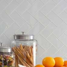 White 3"X 6" Peel And Stick Glass Tiles For Kitchen Backsplash (32-Pack) - White - View 2