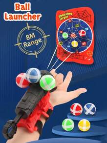 粘球玩具，包括 6 个粘球、粘球发射器和毛绒目标，适合作为 3 至 12 岁男孩和女孩的玩具礼物，适合室内和户外运动派对游戏玩具和家庭派对礼物 - 紅色 - 查看 6