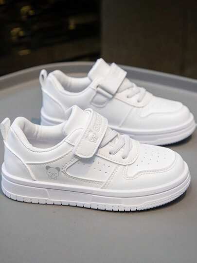 1 Par de zapatillas de lona clásicas de primavera y otoño con suela blanda antideslizante, adecuadas para niños y niñas, para interiores y exteriores, running, zapatos deportivos con amortiguación de impactos