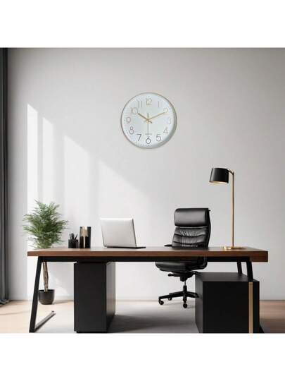 1pc 12 Inch Moderne Minimalist Goud 3D Plastic Glass Hang Silent Non Ticking Wand Clock, Living Room, Home, Kitchen, Bedroom, Office Outdoor Art, Friends (No Battery Included) Birthday Graduation Room Klok Bedroom Dormitory Back To School Surprise Home Supplies view 5