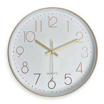 1 件 12 英寸现代简约金色 3D 塑料玻璃悬挂静音无滴答挂钟，适用于客厅、家居、厨房、卧室、办公室装饰、户外墙壁艺术、送给朋友的礼物（不含电池）生日毕业房间装饰时钟墙壁卧室装饰宿舍装饰返校学校装饰学校惊喜