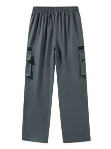 Quần dài nam màu xám, thích hợp cho các hoạt động ngoài trời như leo núi, câu cá, cắm trại, leo núi, tập thể dục, chạy bộ và thời trang công sở thường ngày. Khóa kéo, túi lớn, cạp chun, túi chéo, ống quần thẳng, thích hợp cho mùa xuân. - Xám - Xem 3